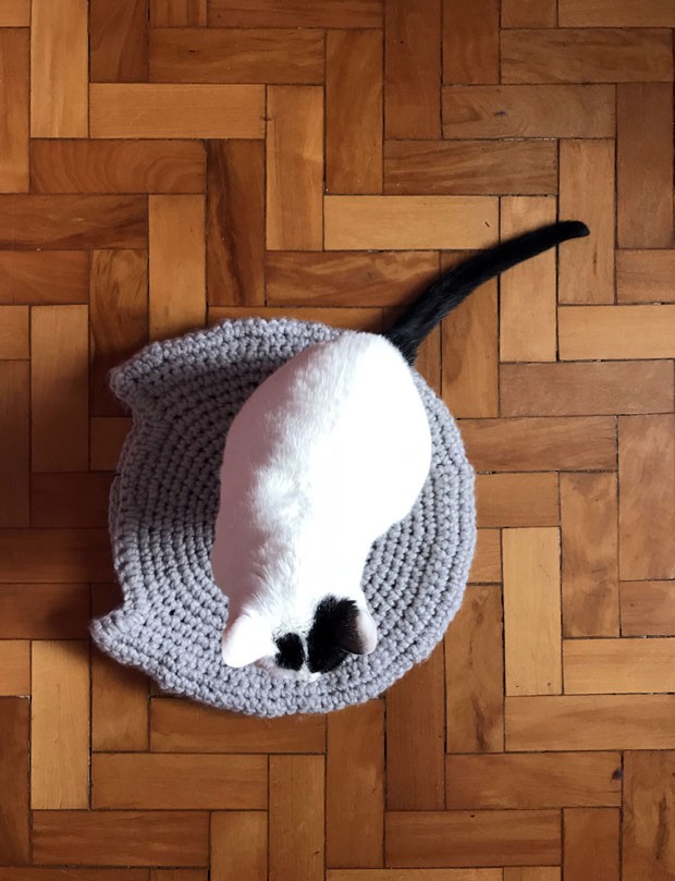 Aprenda a fazer um cesto de crochê para seu gato (Foto: Amanda Sequin e Gabrielle Chimello)