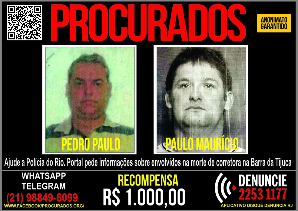 Portal dos Procurados divulgou cartaz no caso de Karina Garofalo — Foto: Divulgação/Disque Denúncia
