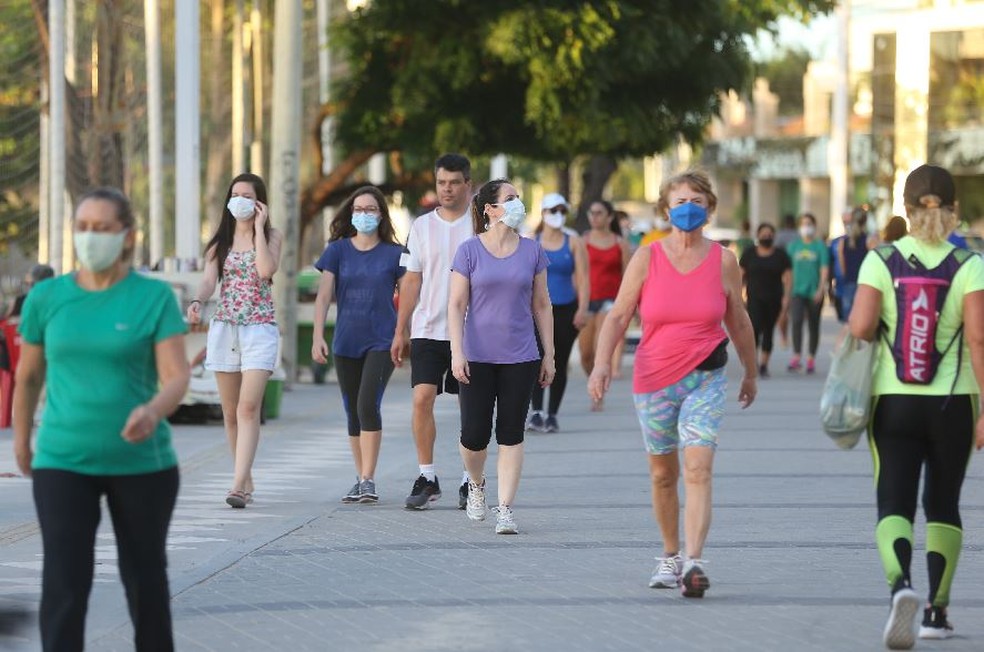 Resistência ao uso de máscara pode levar a multa no Ceará. — Foto: Fabiane de Paula/Sistema Verdes Mares