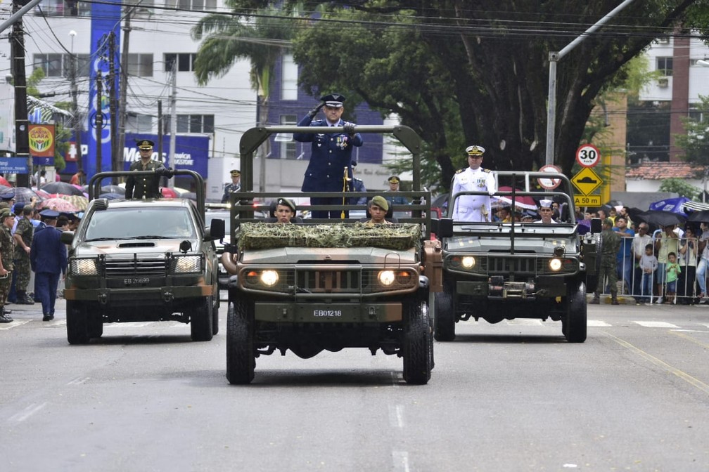 ForÃ§as Armadas no desfile de 7 de Setembro em Natal â Foto: Pedro Vitorino