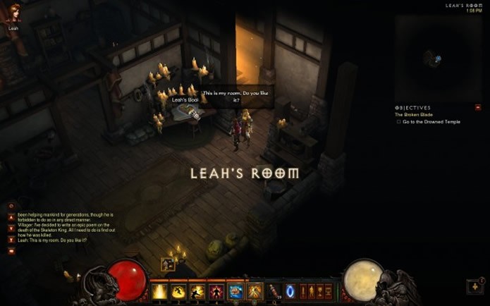 Cada missão cumprida em Diablo 3 irá desbloquear novas páginas do diário da personagem Lea (Foto: Reprodução/Blizzard)