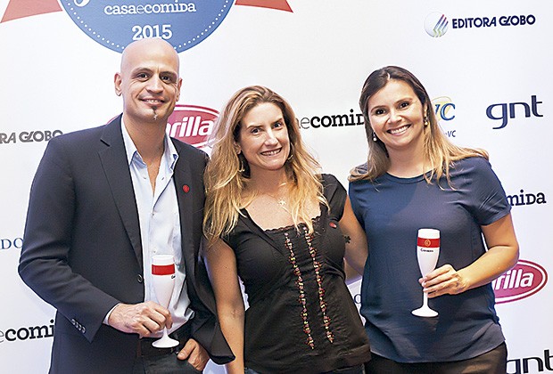 O chef Paulo Turziani, Alessandra Luglio e Fabiana Araujo, da Barilla (Foto: Francisco Morais/Editora Globo)