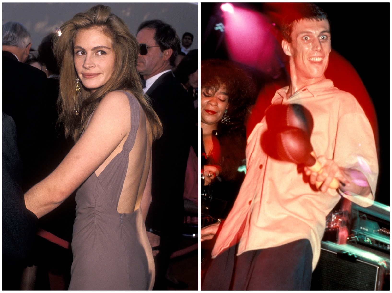 A atriz Julia Roberts e o dançarino Mark Bez Berry em fotos do início dos anos 1990 (Foto: Getty Images)
