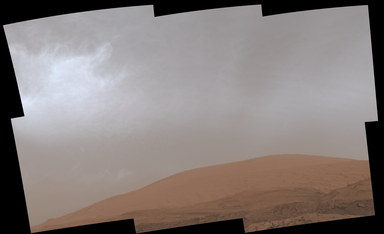 Sonda Curiosity, da Nasa, avistou nuvens iridescentes, ou 
