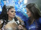 Rainha angolana da bateria da Pérola Negra mostra se tem samba no pé