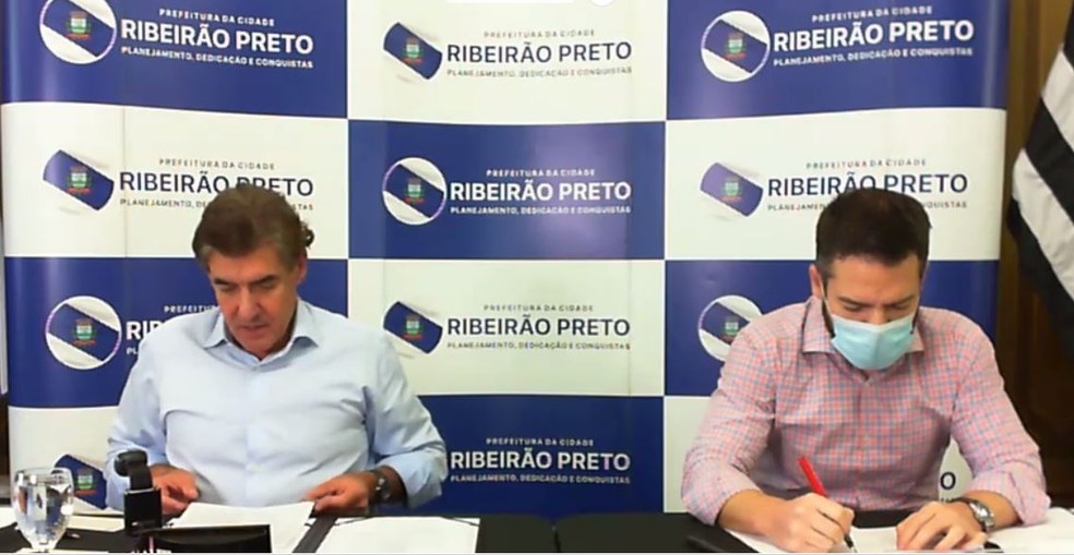 Projeto de transmiss&atilde;o das aulas em TV aberta foi lan&ccedil;ado nesta sexta-feira (17), em Ribeir&atilde;o Preto (SP) &mdash; Foto: Reprodu&ccedil;&atilde;o / Prefeitura de Ribeir&atilde;o Preto