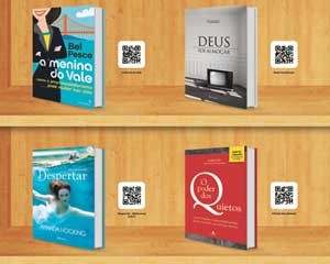 Um dos pain?is do Submarino do aeroporto Santos Dumont vende livros por meio dos QR codes (Foto: Divulga??o)
