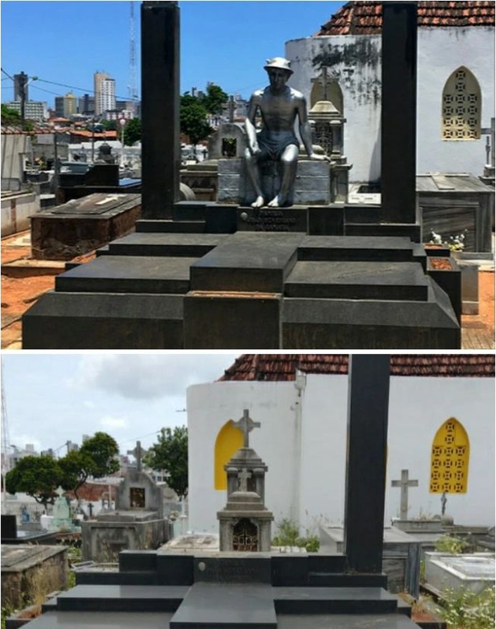 Estátua instalada no mausoléu de João Câmara é furtada do cemitério do  Alecrim em Natal | Rio Grande do Norte | G1