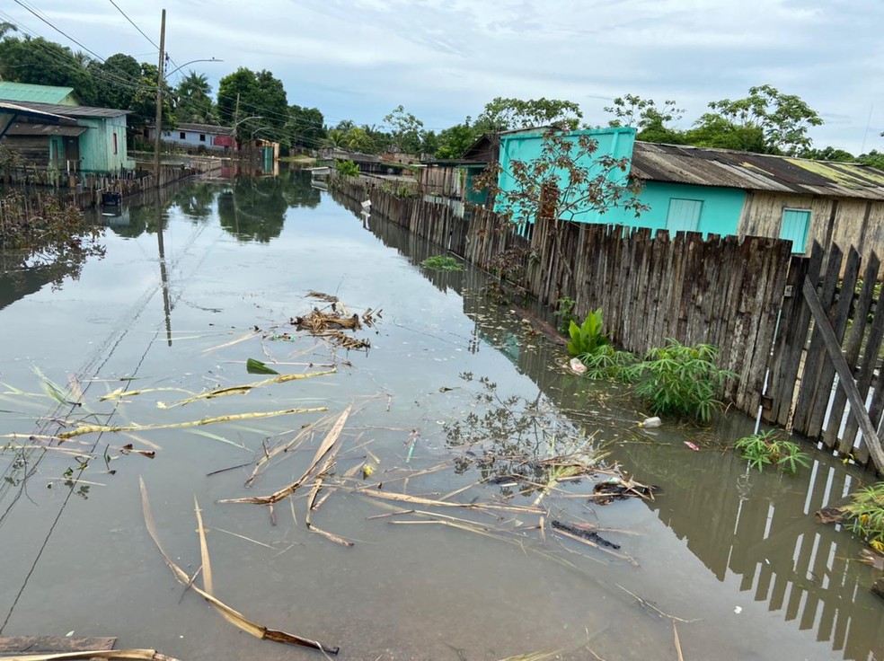 Pelo menos 11 bairros em Rio Branco foram atingidos pela cheia do Rio Acre — Foto: Tálita Sabrina/Rede Amazônica Acre