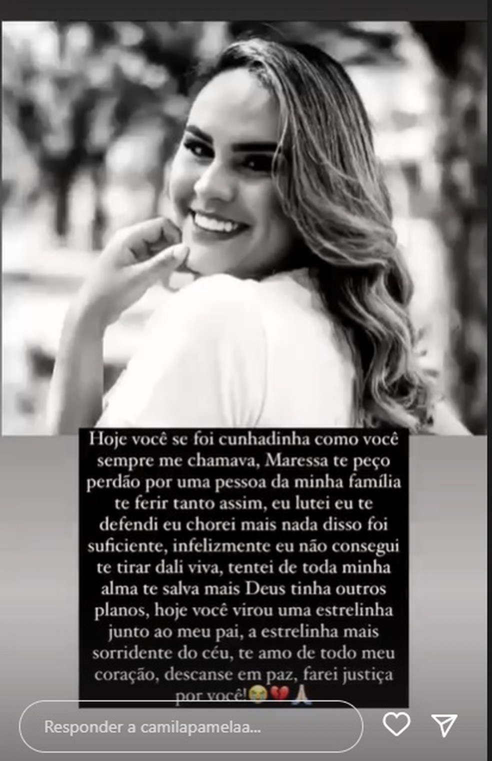 Cunhada lamenta morte de mulher agredida pelo namorado em Campo Belo — Foto: Redes sociais 