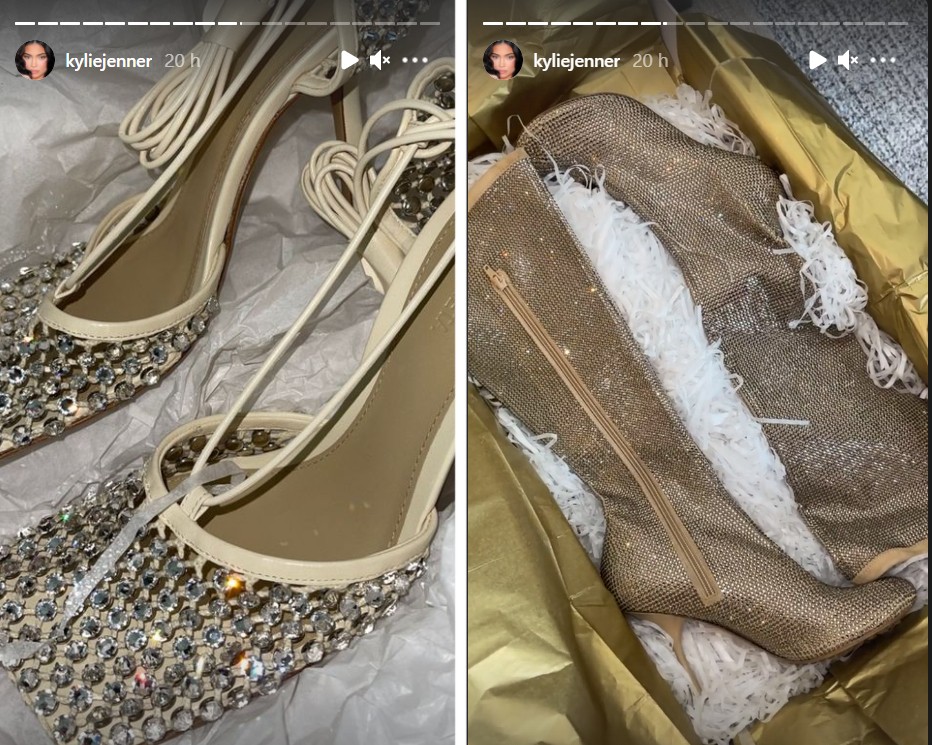 Kylie Jenner ganhou dois calçados no seu aniversário de 24 anos (Foto: Reprodução / Instagram)