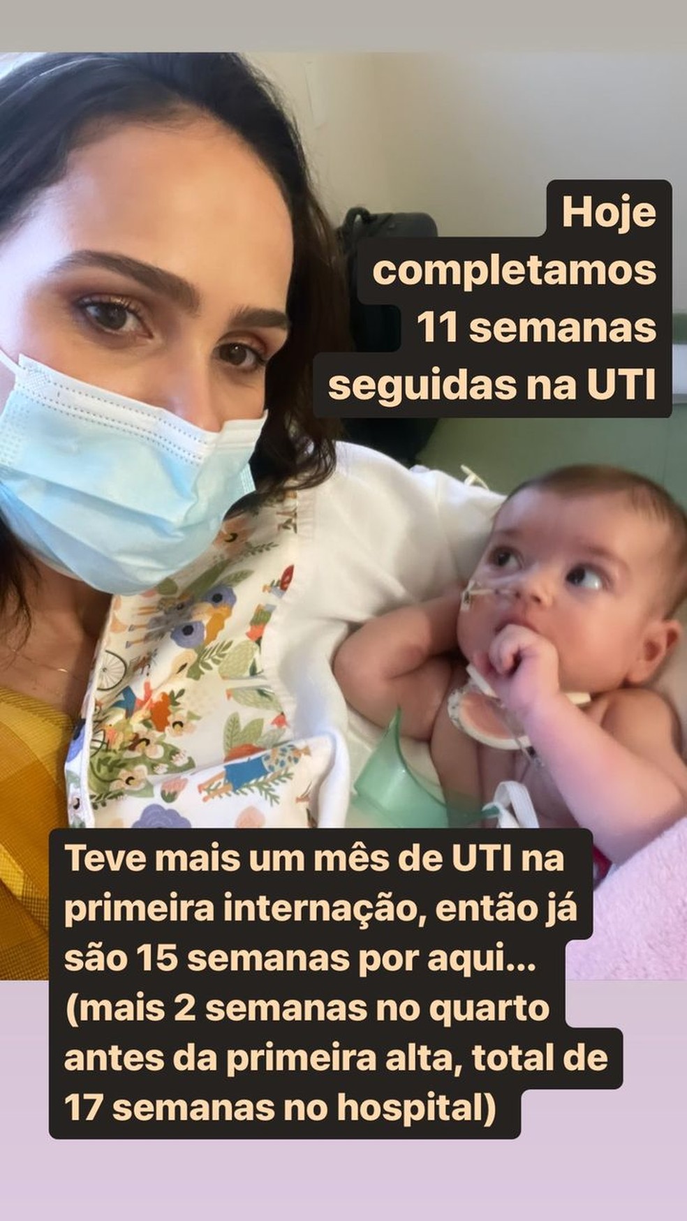 Leticia Cazarré fala sobre tempo de internação da filha caçula — Foto: Reprodução/ Instagram