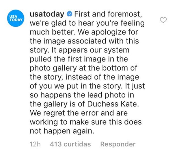 USA Today se desculpa com Kate Beckinsale (Foto: Reprodução / Instagram)