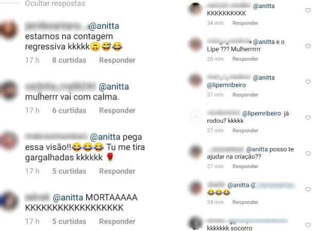 Fãs veem xaveco em mensagem de Anitta e citam Lipe Ribeiro (Foto: Reprodução/Instagram)