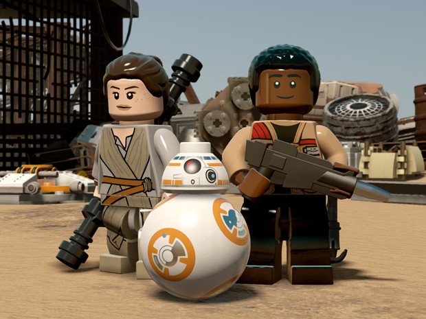 &#39;Lego Star Wars: O despertar da força&#39; terá todos os personagens do filme, como Rey, Finn e o robô BB-8 (Foto: Divulgação/TT Games)