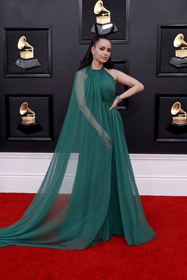 LAS VEGAS, NEVADA - APRIL 03: Sofia Carson attends the 64th Annual GRAMMY Awards at MGM Grand Garden Arena on April 03, 2022 in Las Vegas, Nevada. (Photo by Frazer Harrison/Getty Images for The Recording Academy) (Foto: Getty Images for The Recording A)