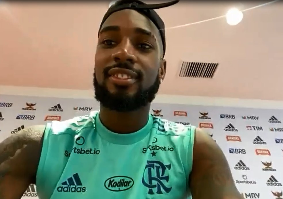 Gerson, em entrevista virtual à Globo — Foto: Reprodução