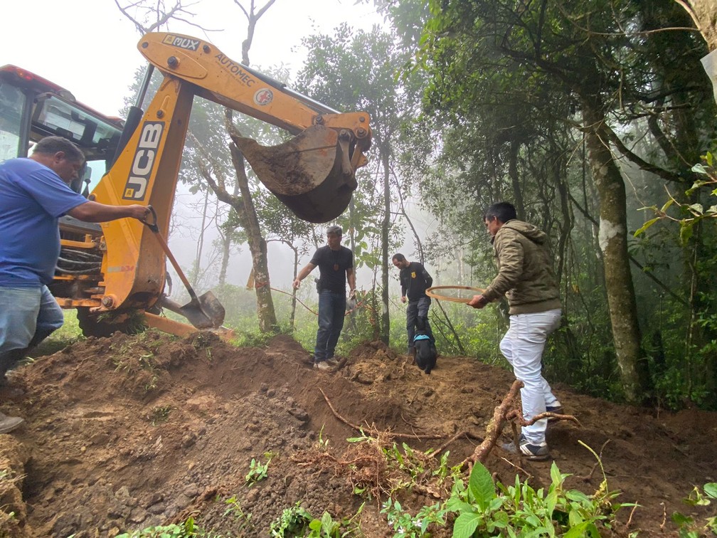 Caso Marco Aurélio: escavação termina sem encontrar evidências sobre sumiço de escoteiro. — Foto: Laurene Santos/TV Vanguarda
