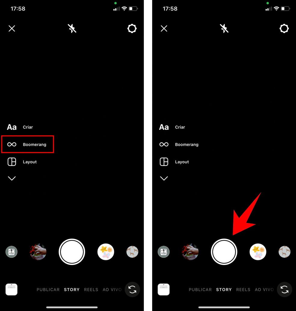 Como fazer boomerang no Instagram