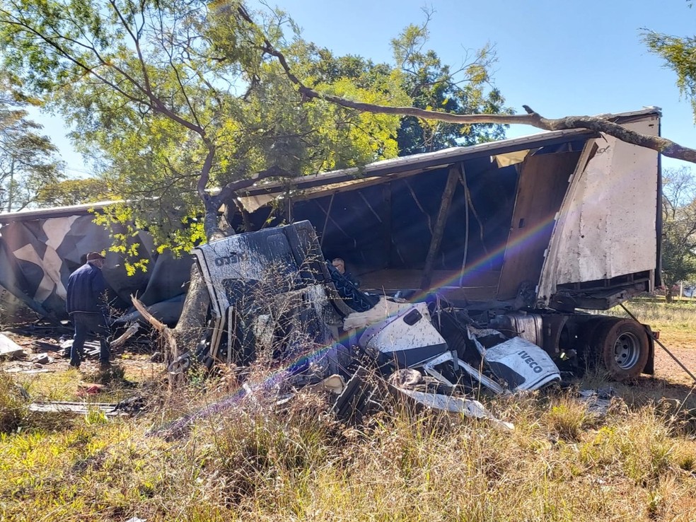Motorista fugiu de barreira e sofreu acidente em São Borja — Foto: Darlan Witchak/Portal Fronteiriço