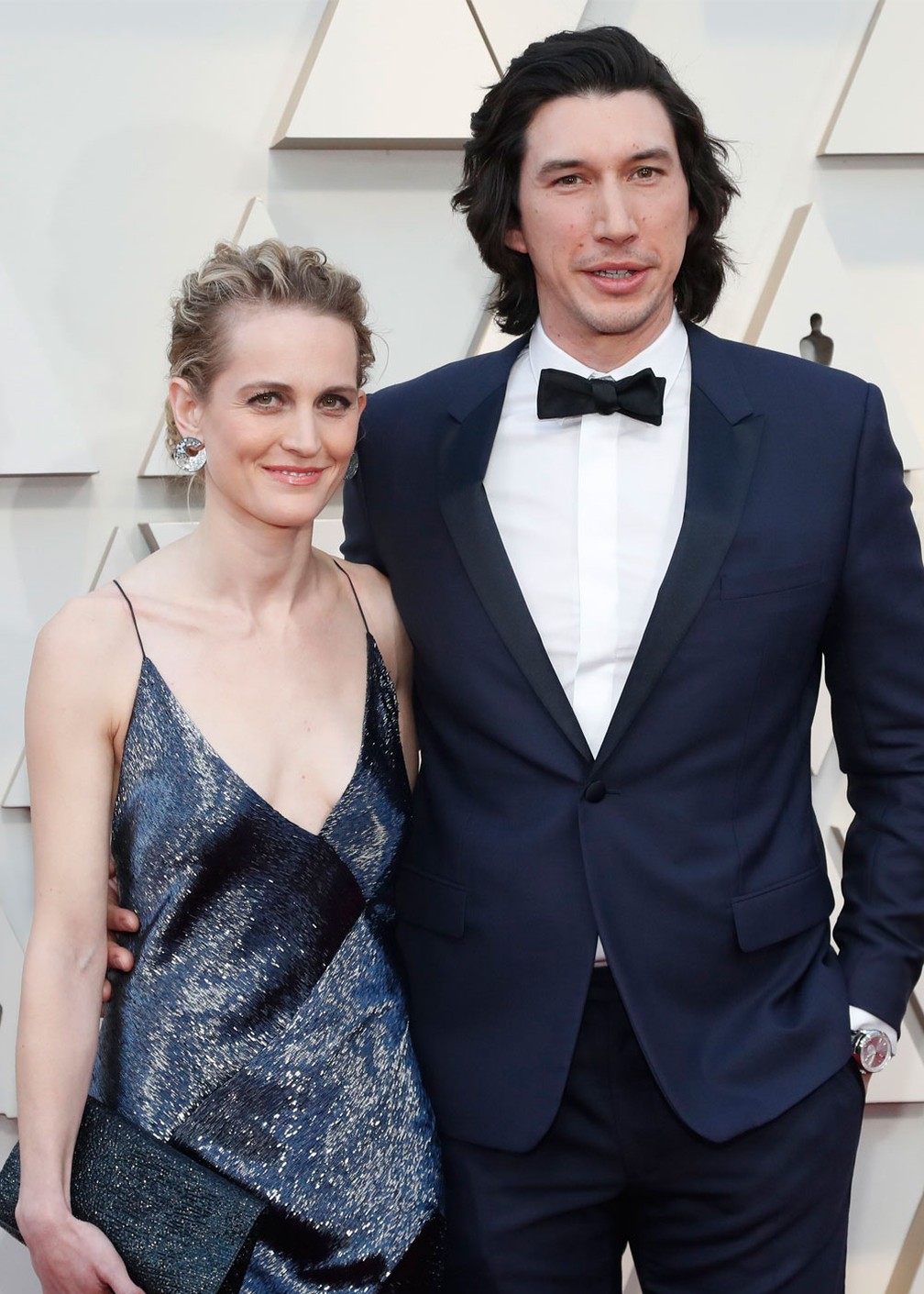 Adam Driver e sua esposa Joanne Tucker no tapete vermelho do Oscar 2019  â€” Foto: Mario Anzuoni/Reuters