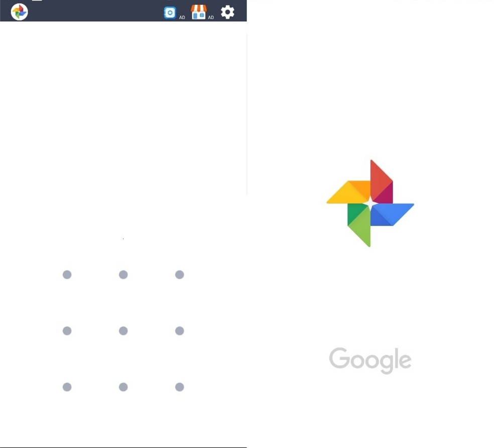 Como esconder fotos no Google Fotos? Para usar o aplicativo, você deverá desenhar o padrão — Foto: Reprodução/Clara Fabro