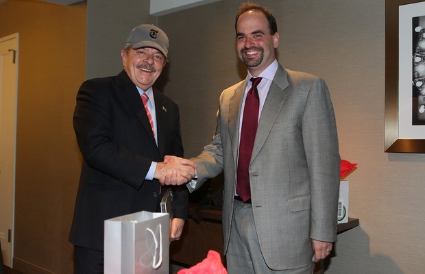 Lula com Michael Greenspon, diretor-geral do serviço de notícias do New York Times (Foto: Ricardo Stuckert/Instituto Lula)