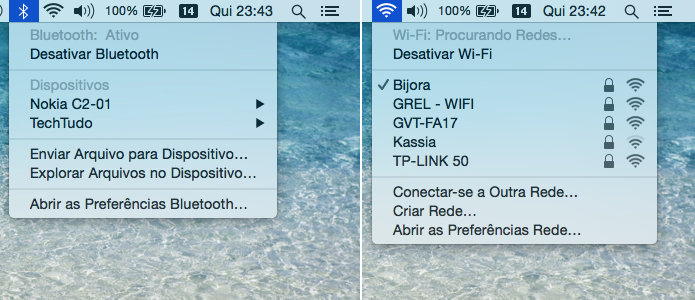 Ative o Wi-Fi e bluetooth do Mac (Foto: Reprodução/Helito Bijora) 