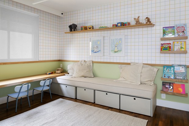 Apartamento com sala integrada e brinquedoteca (Foto: Julia Ribeiro )