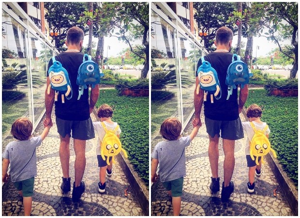 Thales Bretas com os filhos (Foto: Reprodução/Instagram)