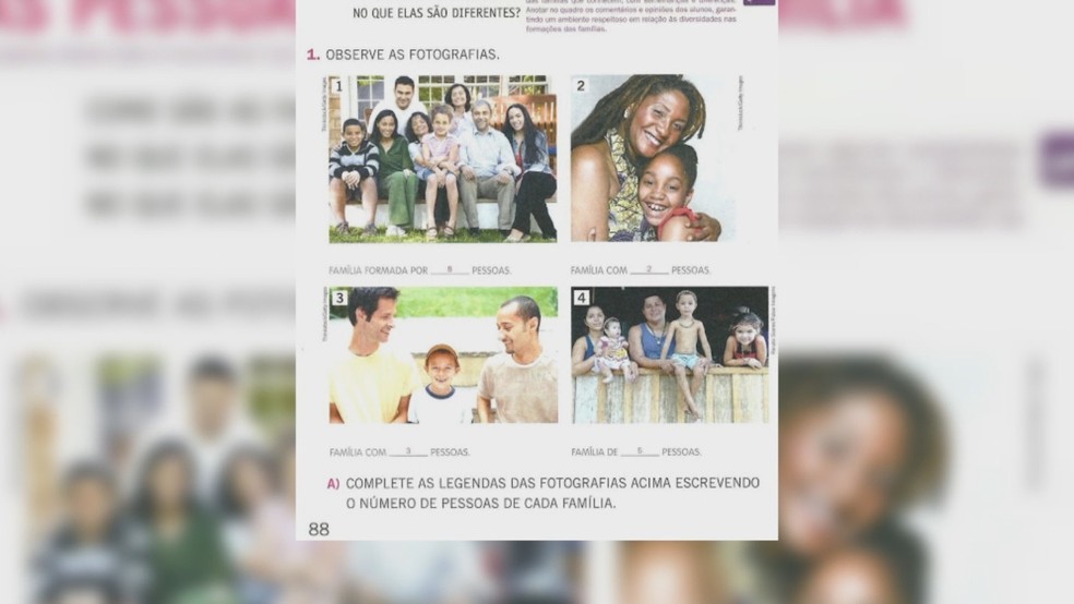 Livros escolares têm foto do 1° casal gay a adotar uma criança no Brasil (Foto: Rede Amazônica/ Reprodução)