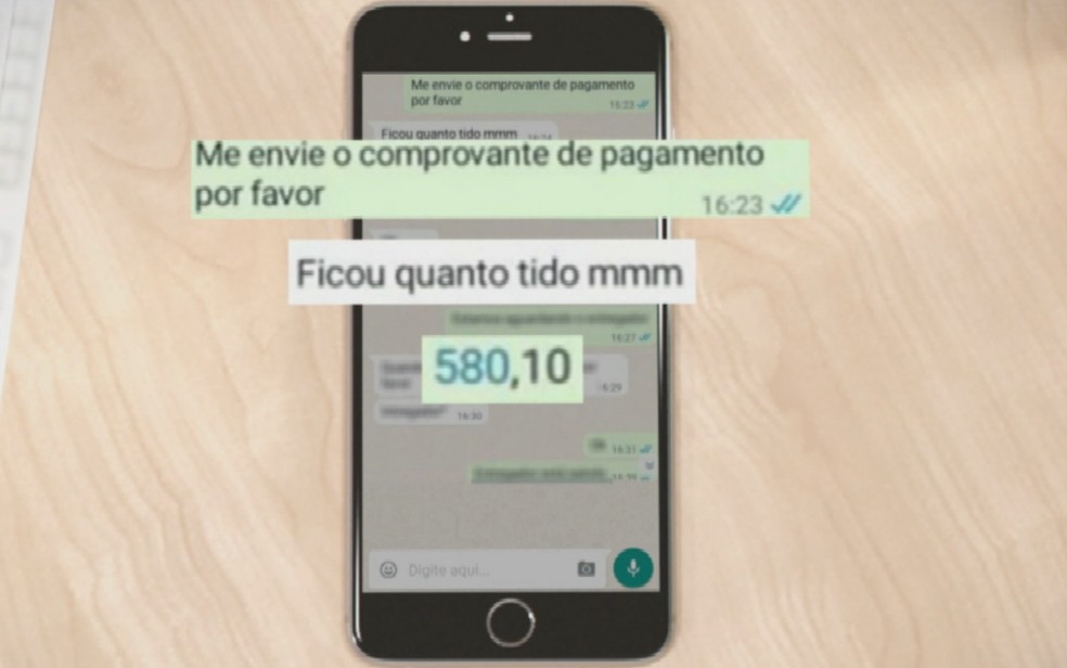 Homem é preso suspeito de pedir R$ 580 em carnes para churrasco e enviar comprovante falso de PIX em Anápolis, Goiás — Foto: Reprodução/TV Anhanguera