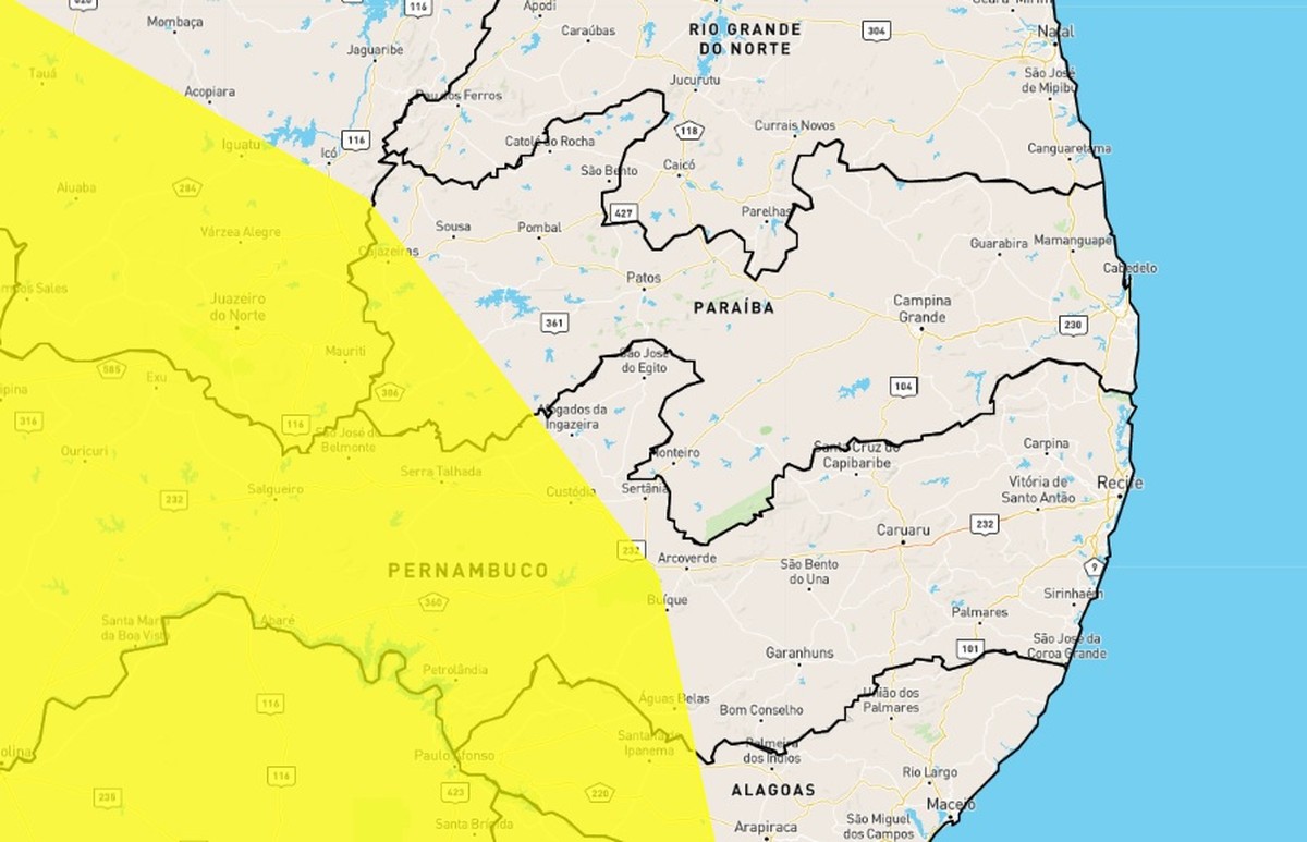 Inmet Emite Alerta De Perigo Potencial De Chuvas Intensas Para Quase Cidades Da Pb Para Ba G