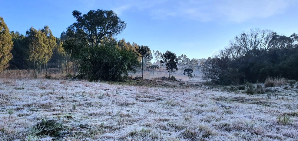 Amanhecer no Vale do Caminhos da Neve — Foto: Mycchel Legnaghi/ São Joaquim Online