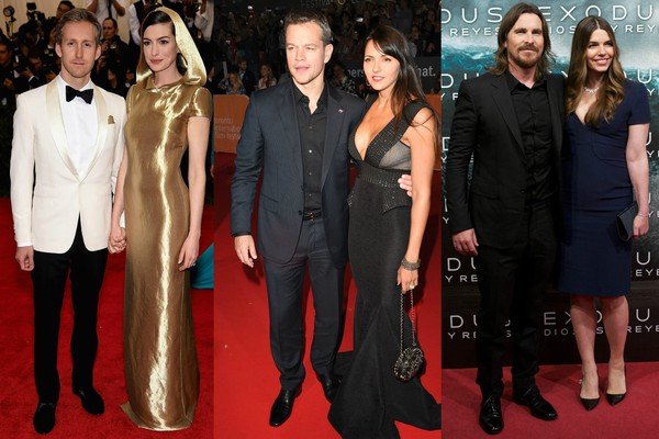 Anne Hathaway, Matt Damon, Christian Bale e seus parceiros (Foto: Getty Images)