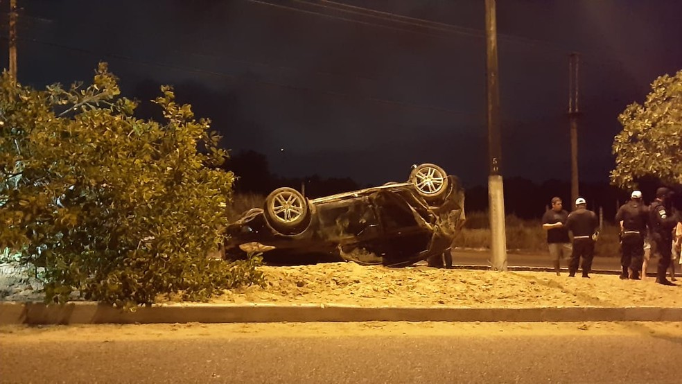 Carro captou no Prolongamento da Prudente de Morais, em Natal — Foto: Sérgio Henrique Santros/Inter TV Cabugi