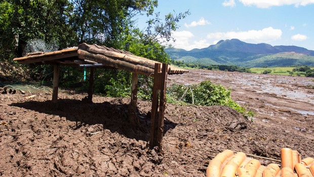 Área atingida após o rompimento da barragem de Córrego do Feijão, da mineradora Vale, em Brumadinho (Foto: Rodney Costa/picture alliance via Getty Images)