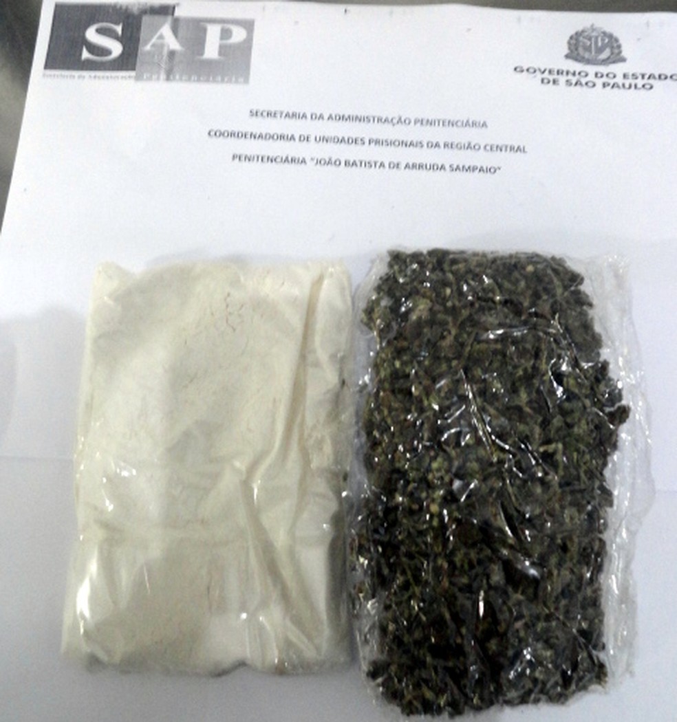 Maconha e cocaína econtradas pelos agentes comunitários (Foto: SAP/Divulgação)