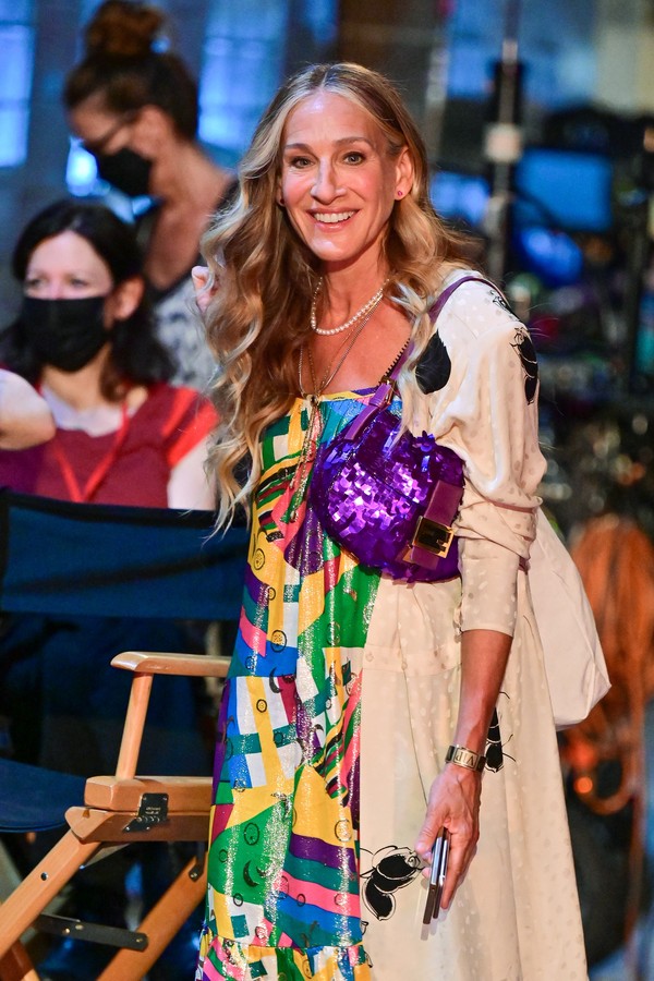 Sarah Jessica Parker durante filmagens de "And Just Like That..." (Foto: Getty Images)