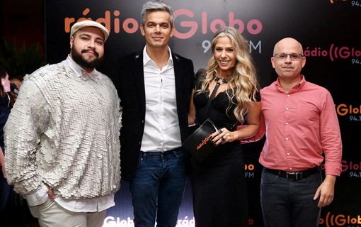 Tiago Abravanel, OtavianoCosta, Adriane Galisteu e o Diretor da Rádio Globo, Marcelo Soares