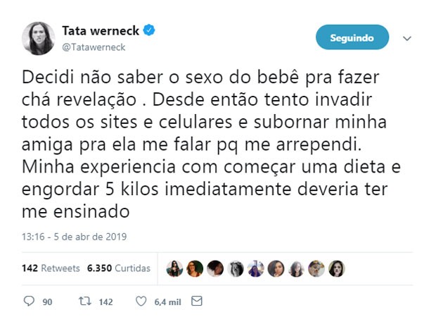 Tatá Werneck explica sobre chá de revelação  (Foto: Reprodução)