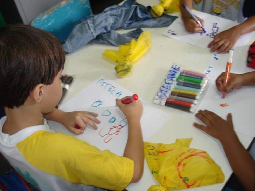 Foto do início de Leonardo na escola — Foto: Arquivo Pessoal