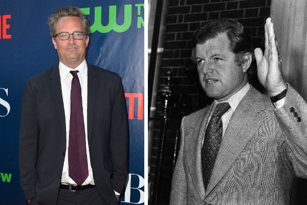 O ator Matthew Perry e o político Ted Kennedy (Foto: Getty Images)
