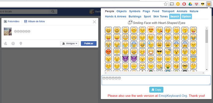 Extensão para Chrome e Firefox adiciona um teclado de emojis prático no navegador (Foto: Reprodução/Barbara Mannara)
