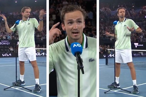 Daniil Medvedev, tenista russo, não gostou da reação da torcida (Foto: Reprodução/Twitter)
