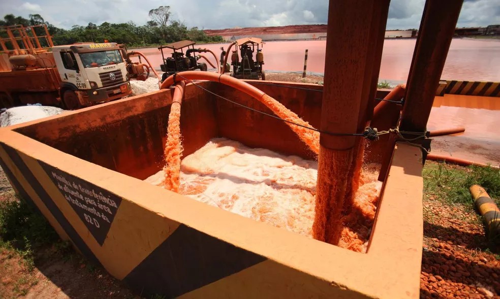 Tailings treatment system at the Hydro Alunorte mining facility that caused a spill in Barcarena, Pará — Foto: Igor Brandão/Agência Pará via Agência Brasil
