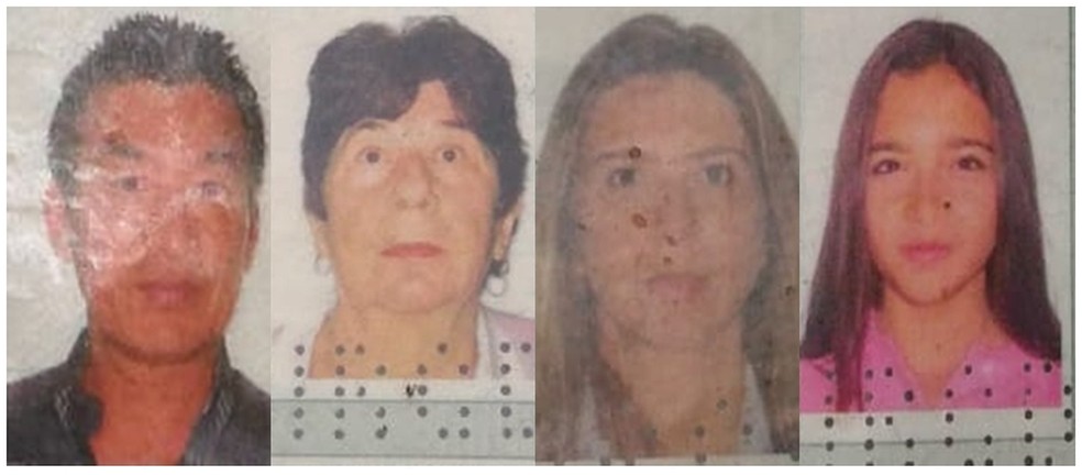 Vítimas do acidente com helicóptero em Mogi: Marcos Minomo, Iracema Ávila, Natália Ávila e Lavínia de Ávíla — Foto: William Tanida/TV Diário 