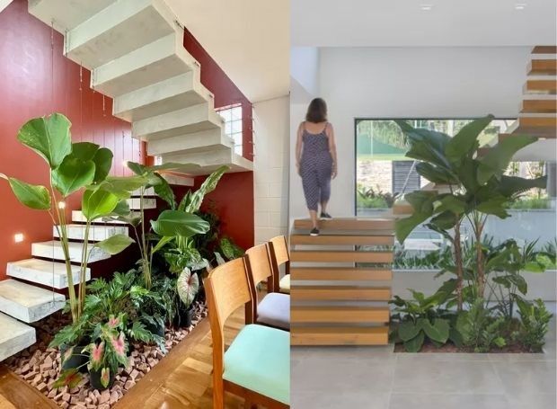 Área pouco utilizada da casa pode servir para criar pequenos e grandes jardins internos (Foto:  Pamela Faccin e Denilson Machado / Divulgação)