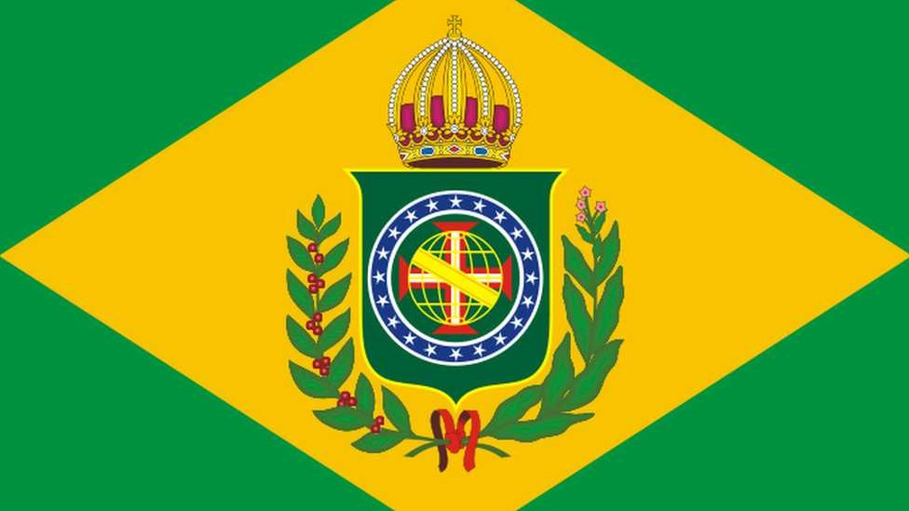 Bandeira do Brasil na época do Império — Foto: Reprodução/via BBC