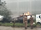 Atingido por raio, caminhão-tanque explode em PE e queima homem 